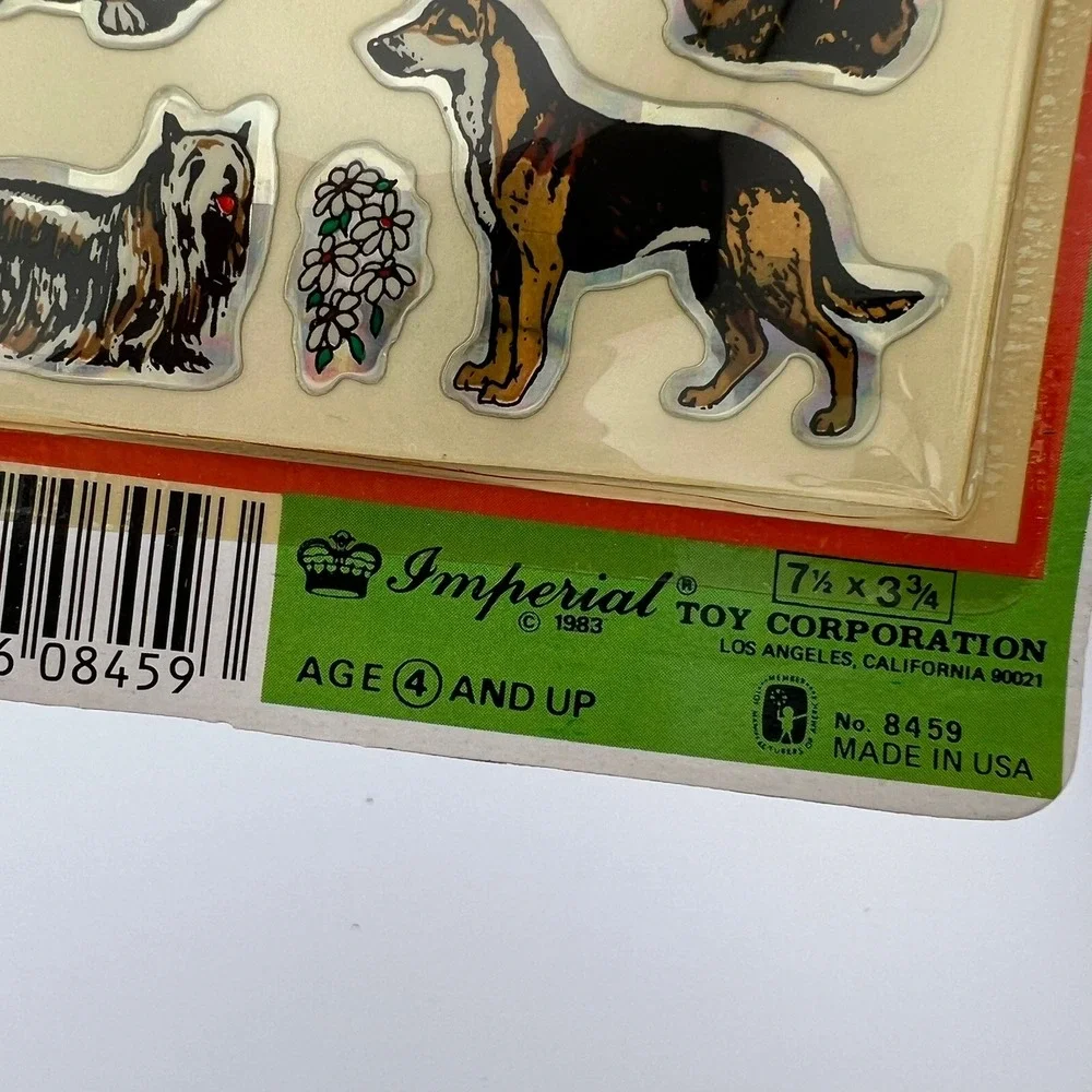 1983 Imperial Twinkle Stickers Dog Puppy Rainbow Vintage Sealed Pack 8459